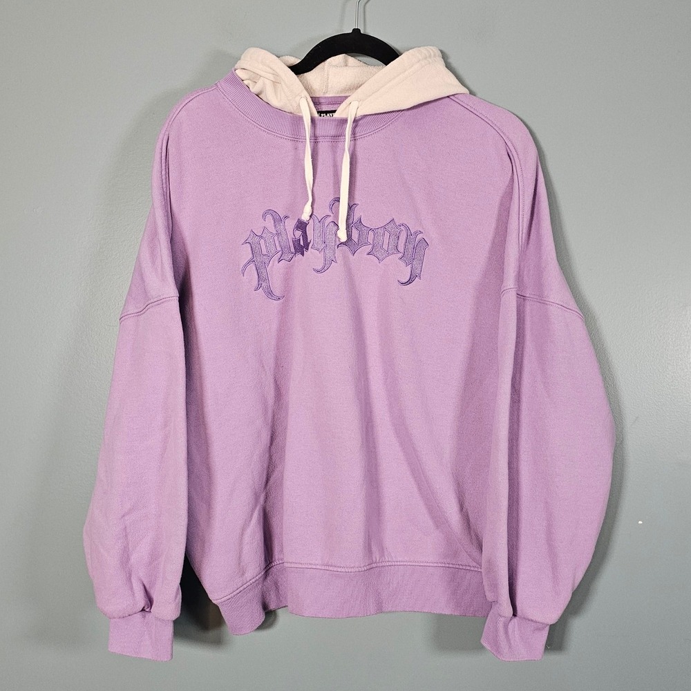 Playboy by PacSun Oversized Purple Lavender Embroidered Hoodie Women's Size S